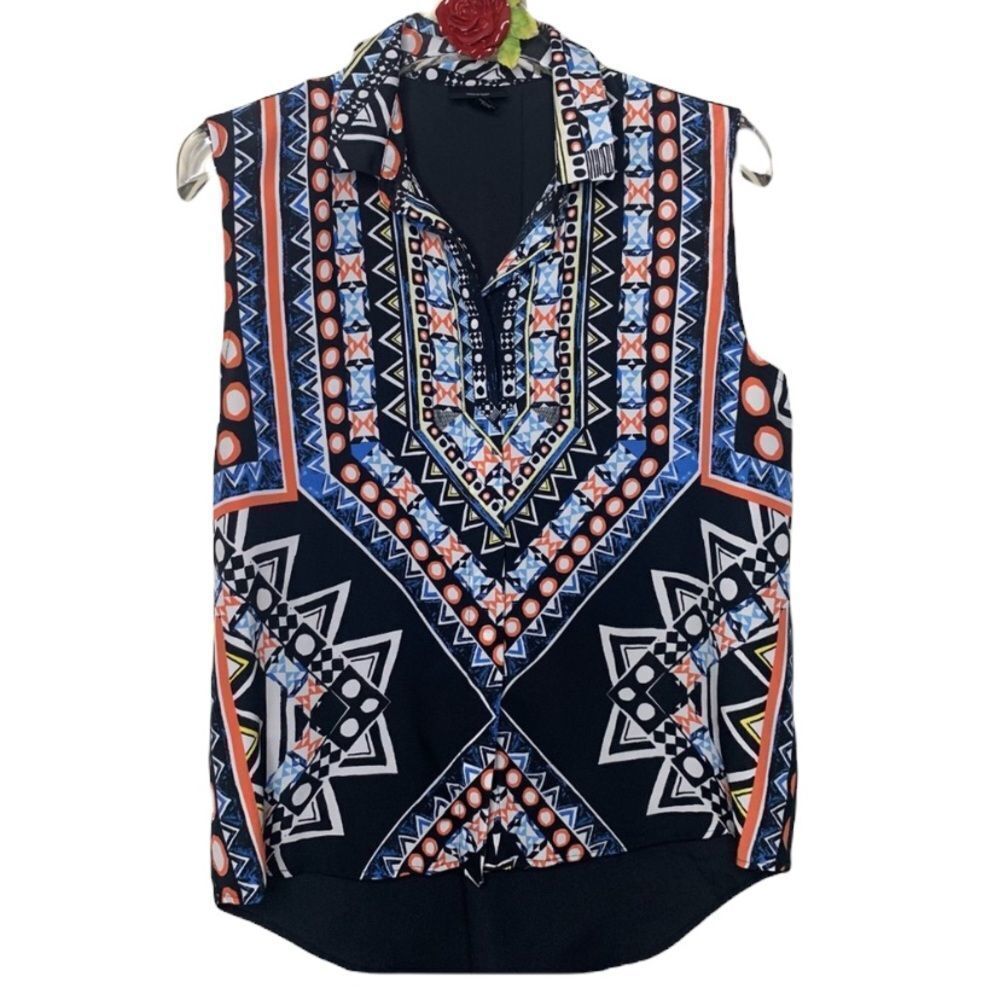 MOSSIMO Hi-Lo sleeveless top with collar